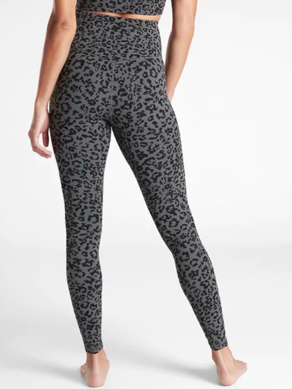 Athleta Elation Ultra High Rise Tight Grey Leopard Animal Print Leggings Small‎